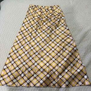 ASOS Yellow, Pink and Brown Plaid A-Line Skirt